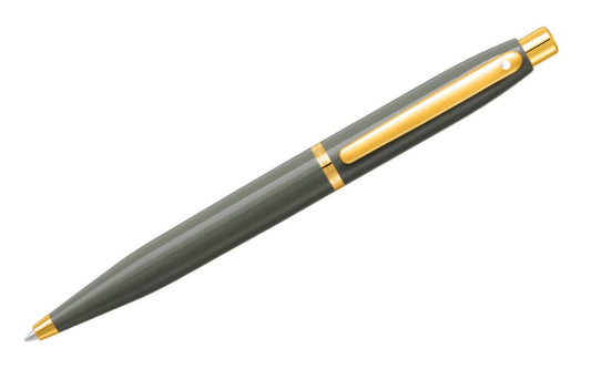 Sheaffer® VFM Glossy Light Gray Ballpoint Pen with PVD Gold-Tone Trim