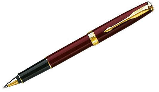 Sonnet - Laque Deep Red Gold Trim Rollerball Pen